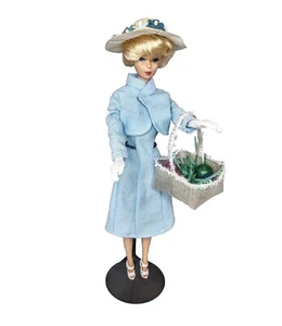 OOAK Bubble Cut Fashion Doll Vintage Repro Wearing Blue Outfit & Easter Basket - Picture 1 of 22