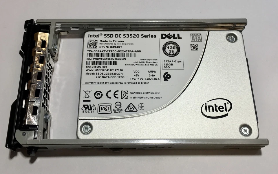 *Intel 0394XT 120GB SSD 2.5" SATA Model: SSDSC2BB120G7R DP/N: 394XT* - Image 1 of 1
