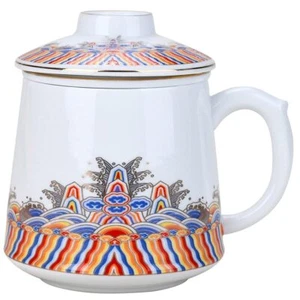 400ml Teacup Tea Water Separation Teacup Ceramic Filter Mug Kung Fu Tea Set - Picture 1 of 3