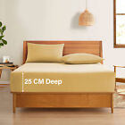 Extra Deep 25 Cm Full Fitted Sheet Bed Sheets Single Double King Super King Size