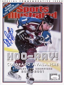 RAY BOURQUE AUTOGRAPHED COLORADO AVALANCHE COMMEMORATIVE SPORTS ILLUSTRATED JSA - Picture 1 of 1