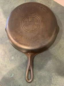 Vintage Griswold Cast Iron Chrome Plated #8 704 S *Level *Cleaned/Seasoned - Picture 1 of 16