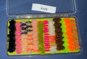 FULLING MILL FLY BOX - WITH APPROX 150 TROUT FLIES F119 - Picture 1 of 1