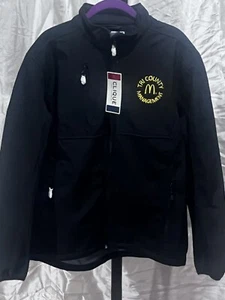 McDonalds Softshell Work Uniform Jacket Sz Medium Thick Warm Black Full Zip NEW - Picture 1 of 9