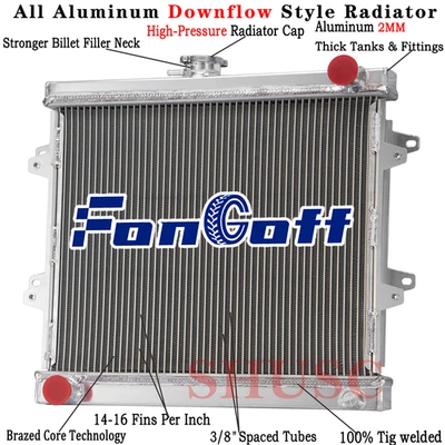 Aluminum Radiator For 1984-1995 90 Toyota 4Runner SR5 22R DLX Pickup 2.4L L4 MT - Image 1 of 4