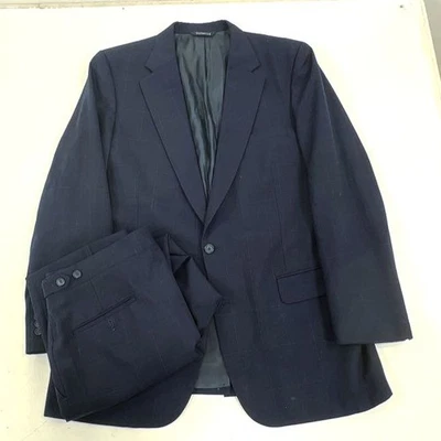 Traje de 2 piezas vintage de Burberrys para hombre azul marino ventana ACTWU talla 44R Foto 1 de 4