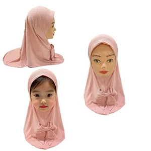 Arab Islamic Girls Scarves Wraps Hijab 2-6Y Girls Kids Turban Scarf Shawl Amira - Picture 1 of 38