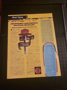 Swordquest Earthworld Article Vintage Video Game 8x11 Print Ad 1980s - Picture 1 of 1