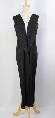 PLEATS PLEASE Black Long Vest ISSEY MIYAKE 244 1125 - Image 1 of 4