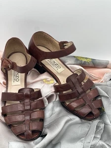 Enzo Angiolini sandali da pescatore donna in pelle con tacco misura 7N - Foto 1 di 10