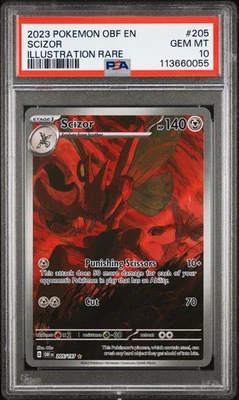 PSA 10 Scizor 205/197 SV03: Obsidian Flames Holo - Image 1 of 2