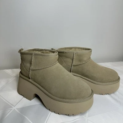 UGG Women's Classic Ultra Mini Platform Mustard Seed Suede Boots Size 6 NWOB - Image 1 of 4
