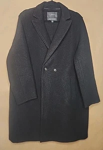 J. Crew Damen italienische gekochte Wolle zweireihig Mantel Jacke lang schwarz Gr. 18 - Bild 1 von 10