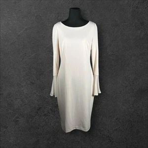 Calvin Klein NWT Dress Bell Sleeve Back Zip Up Blush Pink Sz 10 Wedding Cocktail - Picture 1 of 16
