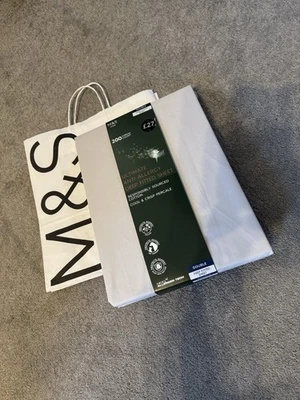 M&S 200 Thread Count ULTIMATE ANTI ALLERGY Grey DEEP FITTED SHEET BNWT Double  - Image 1 of 4