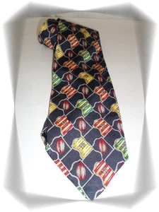 Cravate Fantaisie Marine Maillots  15 Ballons de Rugby   Serge Blanco - Picture 1 of 5