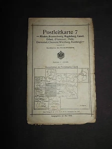 CARTE allemagne (postleitkarte 7) minden braunschweig  magdeburg cassel 1910 - Picture 1 of 2