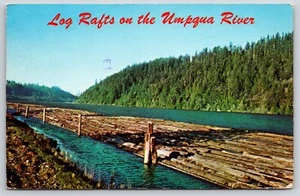 Balsas de troncos postales en el río Umpgua 1978 - Imagen 1 de 2