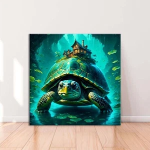 Green Turtle in Rainy Limited Edition High Quality Home Decor Australian Made - Bild 1 von 3