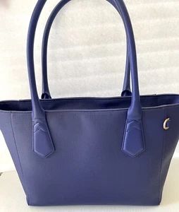 DAGNE DOVER Signature Legend Tote Bag Purple Vegan Gold Tone Hardware - Picture 1 of 10