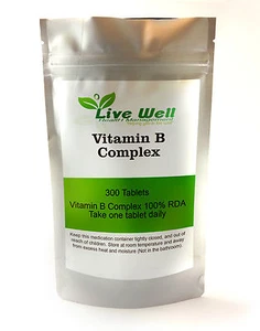 Live Well Vitamin B Komplex Tabletten mit Biotin & Folsäure B1 B2 B3 B5 B6 B12 - Bild 1 von 10