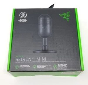 New Razer Seiren V3 Mini Ultra-Compact USB Microphone Black Tap To Mute Sealed - Picture 1 of 3