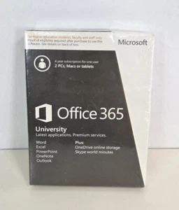 Microsoft Office 365 University Academic for PC Mac - SEALED BRAND NEW - Picture 1 of 4