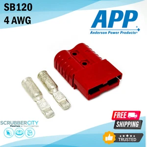 Anderson SB120 Battery Connector Kit Red 4 AWG (1) Red Housing (2) Contacts - Picture 1 of 1