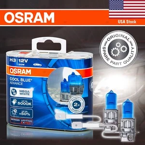 H3 453 OSRAM COOL BLUE ADVANCE Bulbs DuoBox +50% 5000K MEGA WHITE for FRONT FOG - Picture 1 of 10