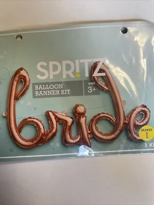 Spritz 'BRIDE' Wedding Balloon banner kit Rose Gold - Image 1 of 3