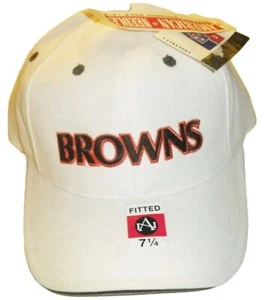 Cleveland Browns White American Needle VIntage 90s Fitted hat sz. 7 1/4 New Nfl - Picture 1 of 4