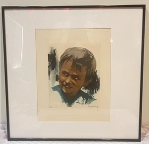 Roger HEBBELINCK Aquatint Etching "Portrait of a Child" HAND SIGNED - Picture 1 of 15
