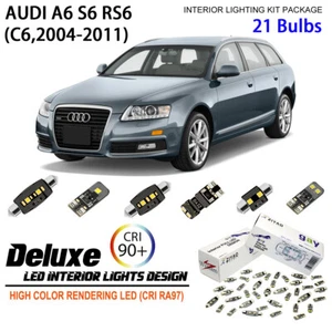 LED Interior Light Kit + Number Plate Light Bulb for AUDI A6 RS6 2004-2011 Avant - Picture 1 of 9