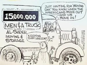 Bill Landis cartone animato originale The Villages Daily Sun 2006 guerra in Iraq - Foto 1 di 1