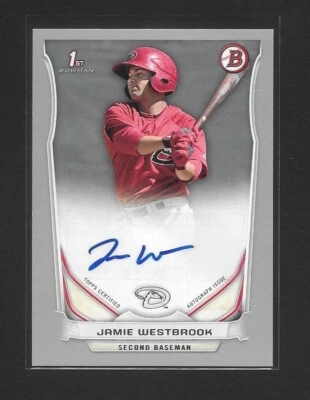 JAMIE WESTBROOK 2014 1st Bowman Prospect SILVER *AUTO* RC /35 Boston Red Sox - Image 1 of 2