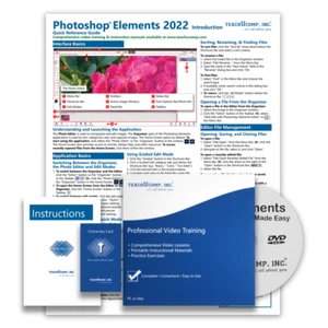 Nuevo Tutorial de Entrenamiento y Guía de Referencia Rápida de PHOTOSHOP ELEMENTS 2022 DELUXE - Imagen 1 de 6
