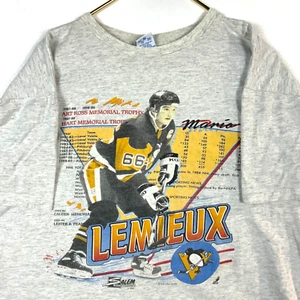 Vintage Pittsburgh Penguins Salem T-shirt XL Made Usa 1990 Nhl Mario Lemieux - Picture 1 of 8