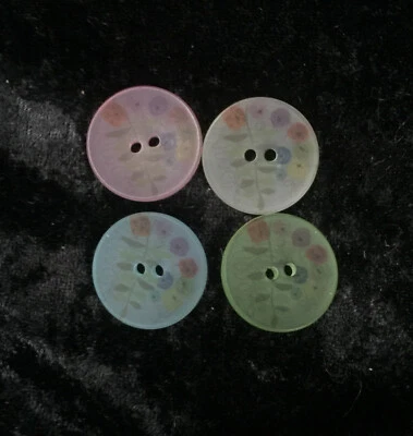 Italian Frosted Poppy Flower Single Buttons 23mm 4 Colours SEHLBACH & WHITING  - Image 1 of 4