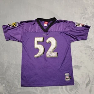 Vintage Baltimore Ravens Jersey Kids XL Purple Ray Lewis 52 Reebok NFL Players - Picture 1 of 11