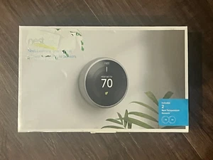 Google Nest Learning Thermostat 3. Gen Edelstahl mit 2 Sensoren BH1252-US - Bild 1 von 3