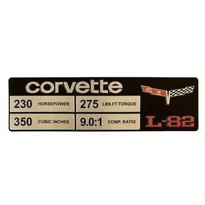 C3 Corvette Spec Data Plate Embossed Scratch-Resistant Aluminum L-82 Engine 1980 - Picture 1 of 5