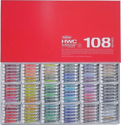 Holbein Artists Transparent Watercolors 108 All color set 5ml W422 From Japan - image 1 of 4