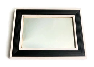 4x6 Zoll gerahmter Schminktischspiegel in Schwarz und Hellholzrahmen (F0012) - Bild 1 von 3