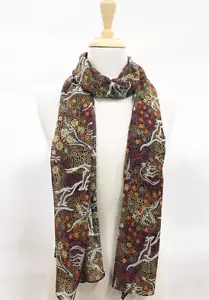Bufanda 100% Seda Warrina Designs Auténtica Diseño Aborigen Arte Canguro Sueño - Imagen 1 de 5