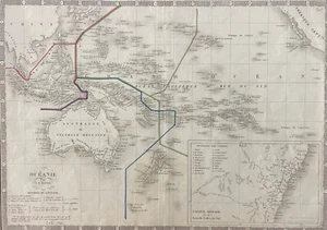 Karte Ozean Pazifik Süd- Australien Neue Neuseeland Oceania Um 1840 - Bild 1 von 12