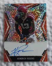 Kendrick Rogers Auto Rookie 2020 Leaf Flash Orange Sparkles 1/10 RC Texas A&M 