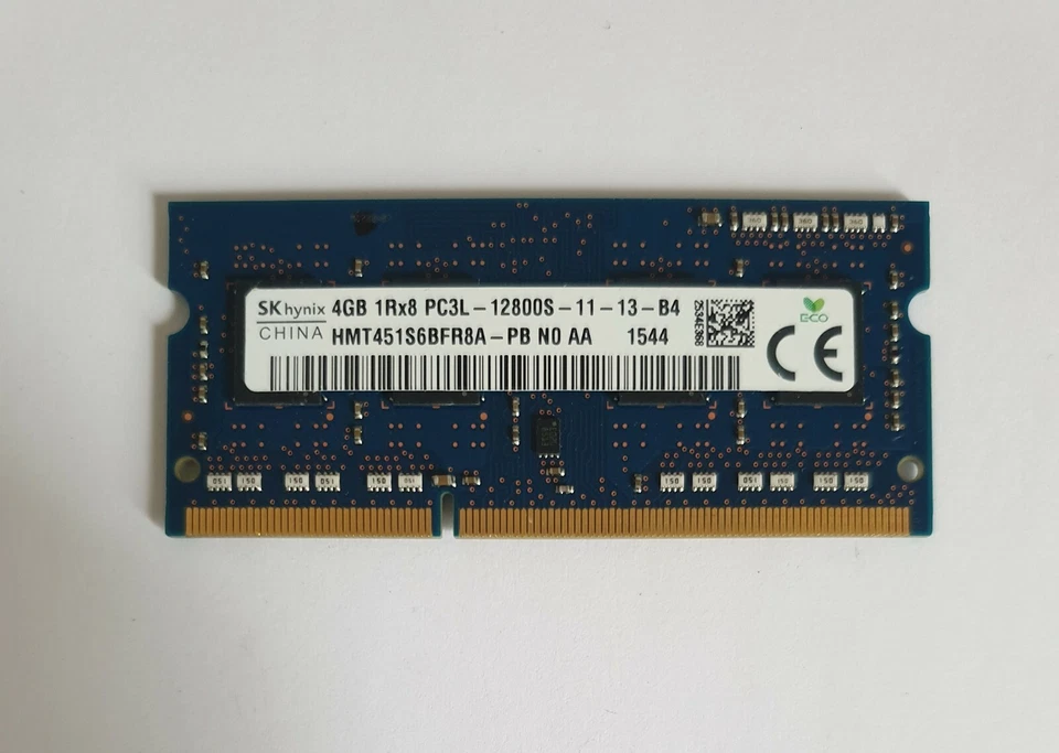 SK HYNIX 1X4GB 4GB 1Rx8 PC3L 12800S HMT451S6BFR8A-PB Laptop RAM Memory - Image 1 of 1