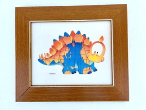 Moskowitz Print Pop Art Dinosaur Map Vintage Framed 11"x14" - Picture 1 of 5