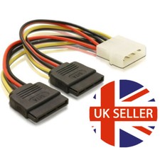 Molex to 2 x SATA Power Dual Power Adapter Y Splitter Pc Power to S-ata 