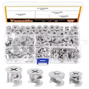 100Pcs Cam Lock Fittings Fastener Cabinet Connectors Bolts and Lock Nut Kit - Picture 1 of 7